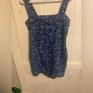Divided Blue Floral Dress EUR L